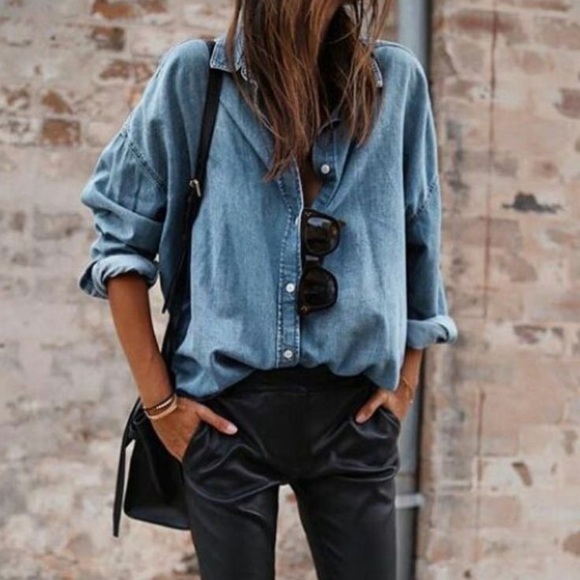 Chambray Button Up - Picture 1 of 2